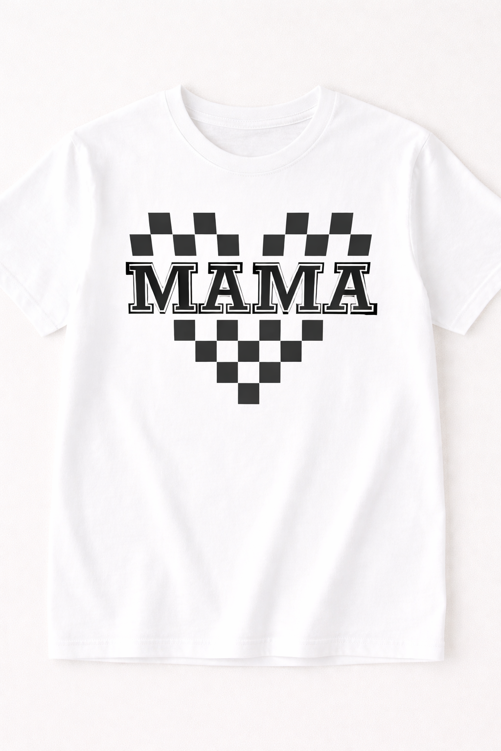 Mama heart checkered shirt